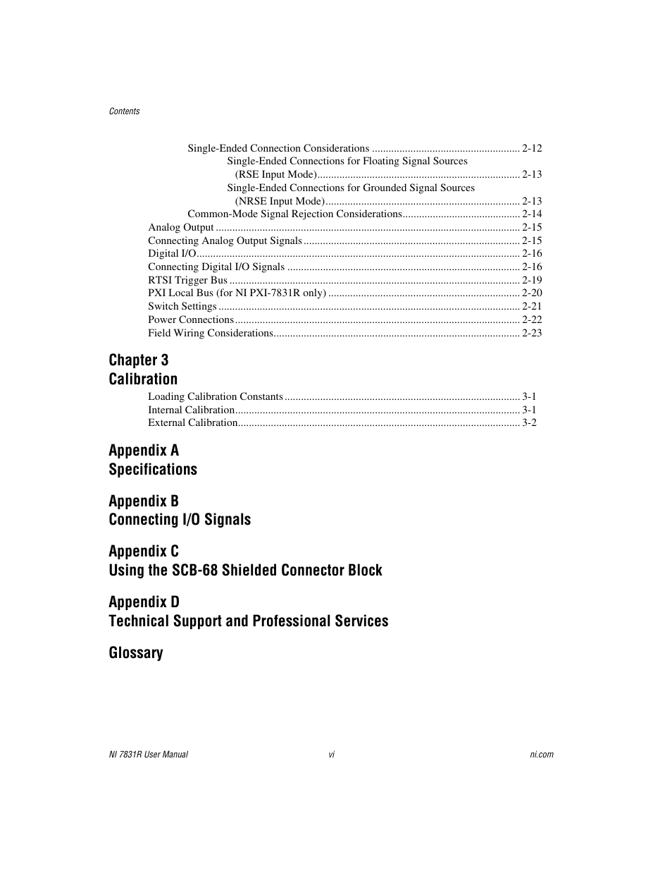 Chapter 3 calibration | National Instruments NI 7831R User Manual | Page 6 / 71