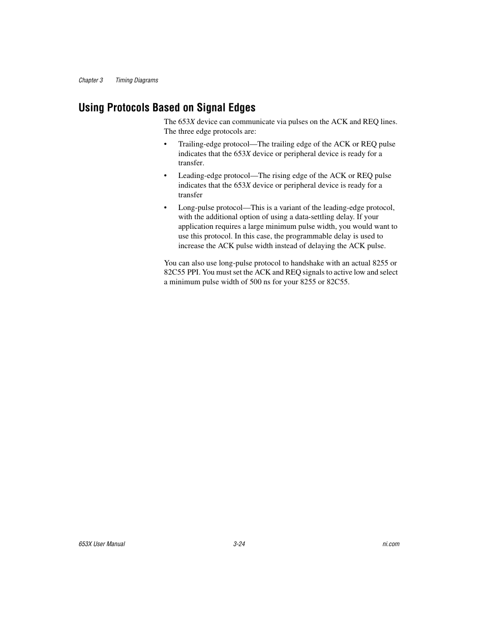 Using protocols based on signal edges, Using protocols based on signal edges -24 | National Instruments 653X User Manual | Page 75 / 147