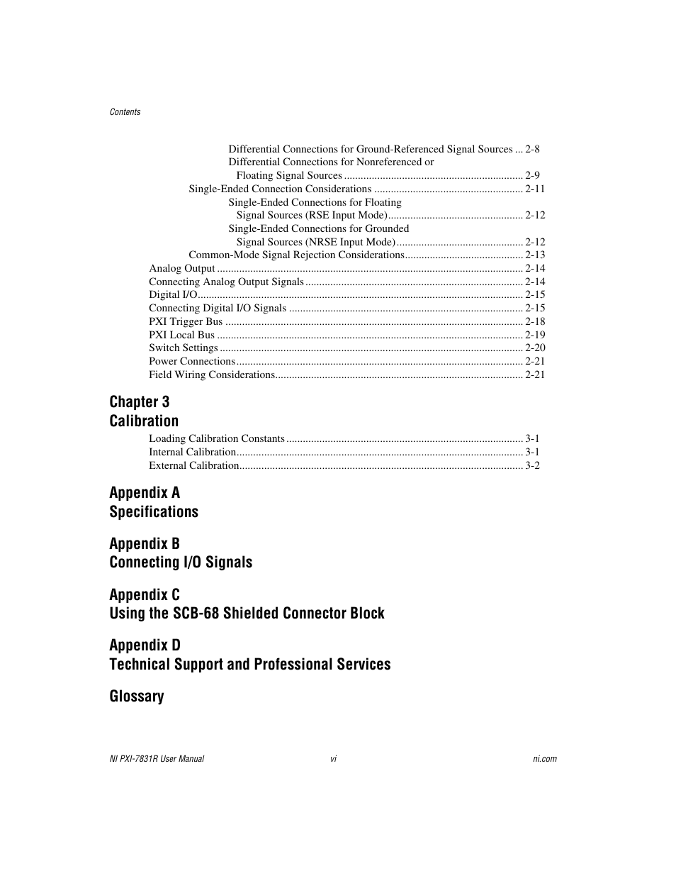 Chapter 3 calibration | National Instruments NI PXI-7831R User Manual | Page 6 / 73