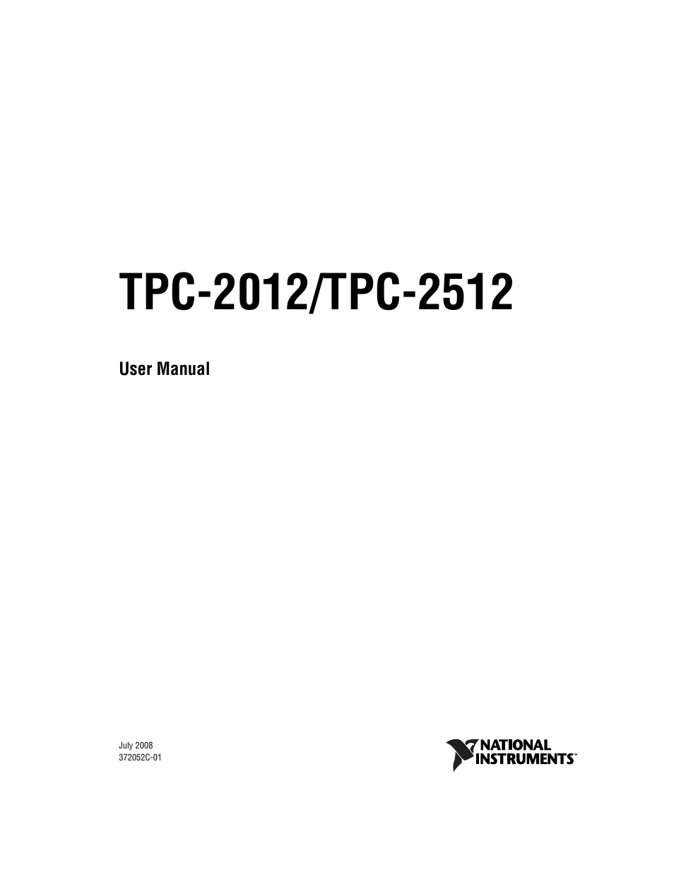 National Instruments Touch Panel Computer TPC-2012 User Manual | 49 pages