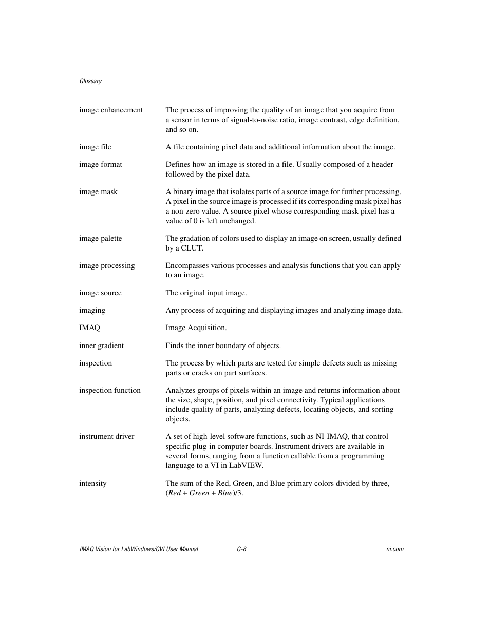 National Instruments IMAQ Vision for LabWindows TM /CVI User Manual | Page 104 / 119