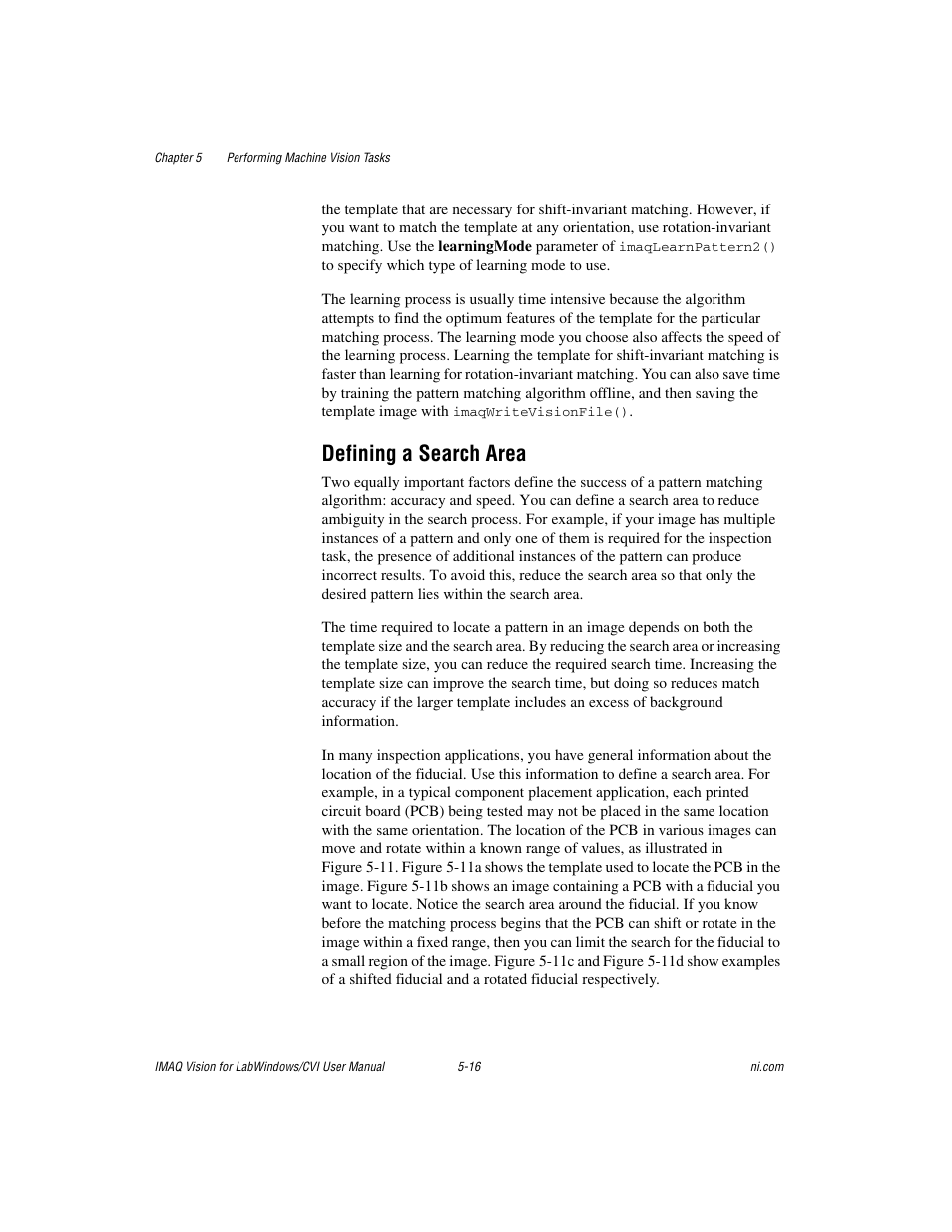 Defining a search area, Defining a search area -16 | National Instruments IMAQ Vision for LabWindows TM /CVI User Manual | Page 68 / 119