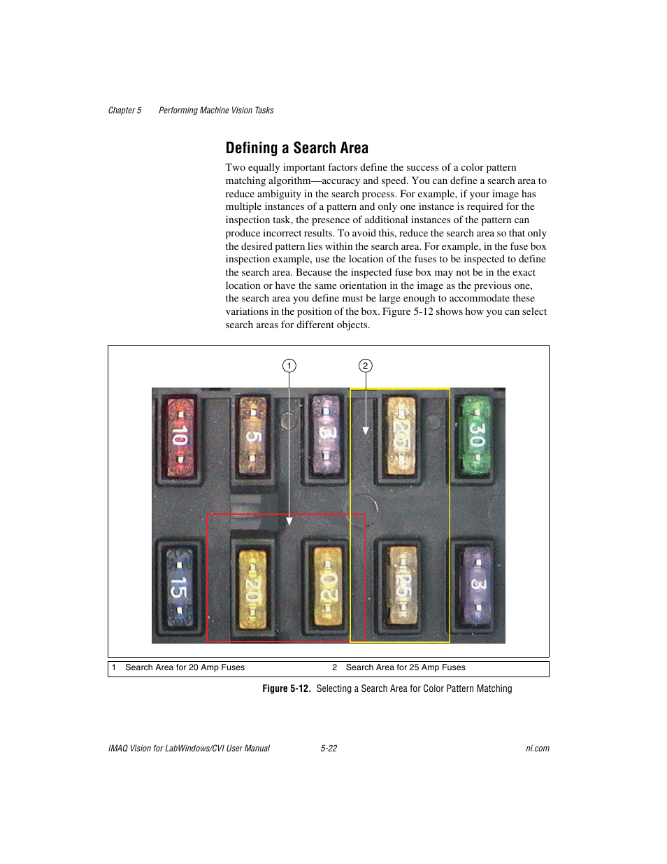 Defining a search area, Defining a search area -22 | National Instruments IMAQ Vision for LabWindows TM /CVI User Manual | Page 74 / 119