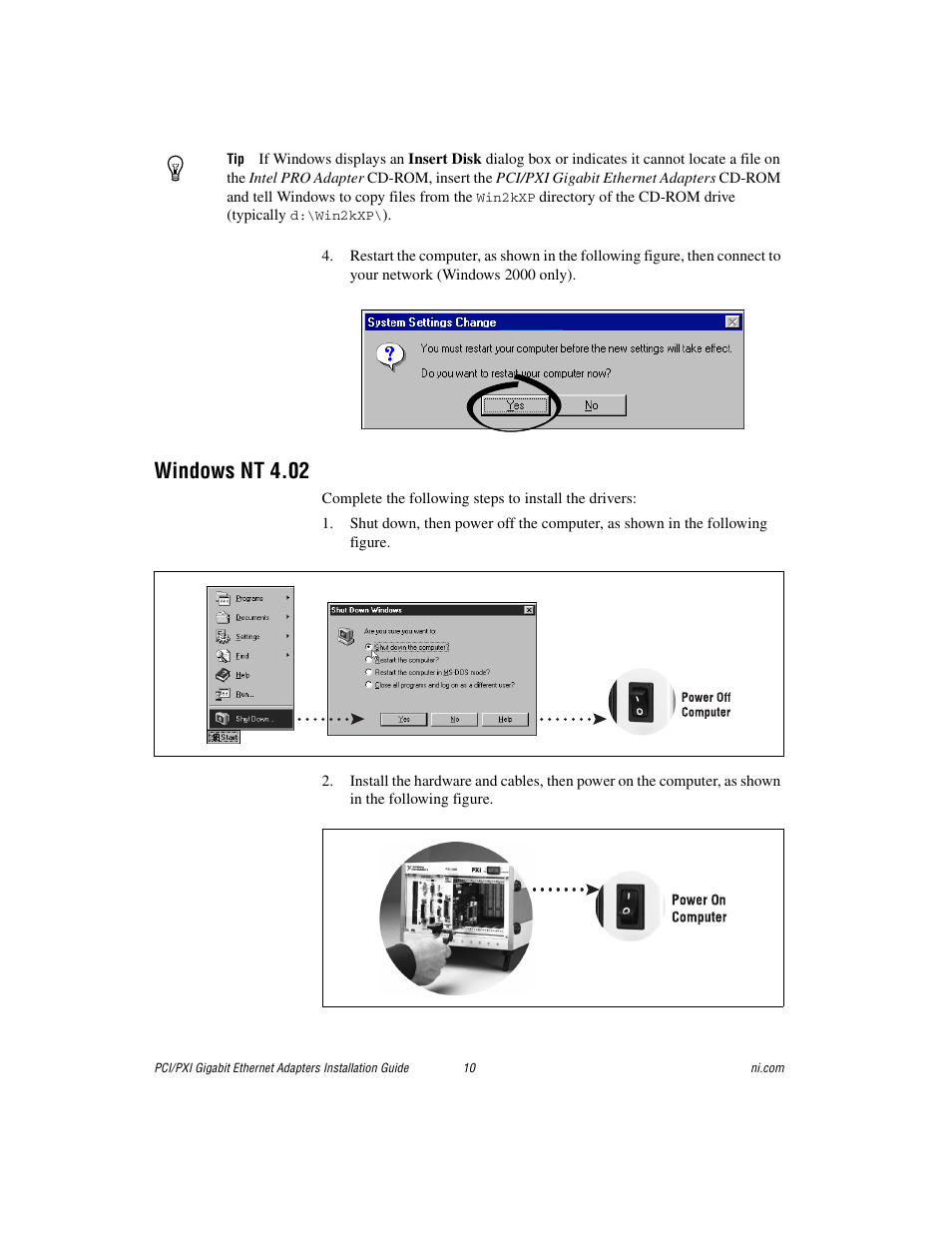 Windows nt 4.02 | National Instruments Gigabit Ethernet Adapters User Manual | Page 10 / 17