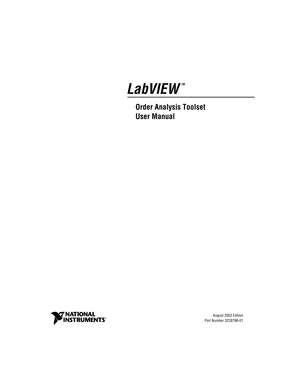 National Instruments Order Analysis Toolset User Manual | 63 pages