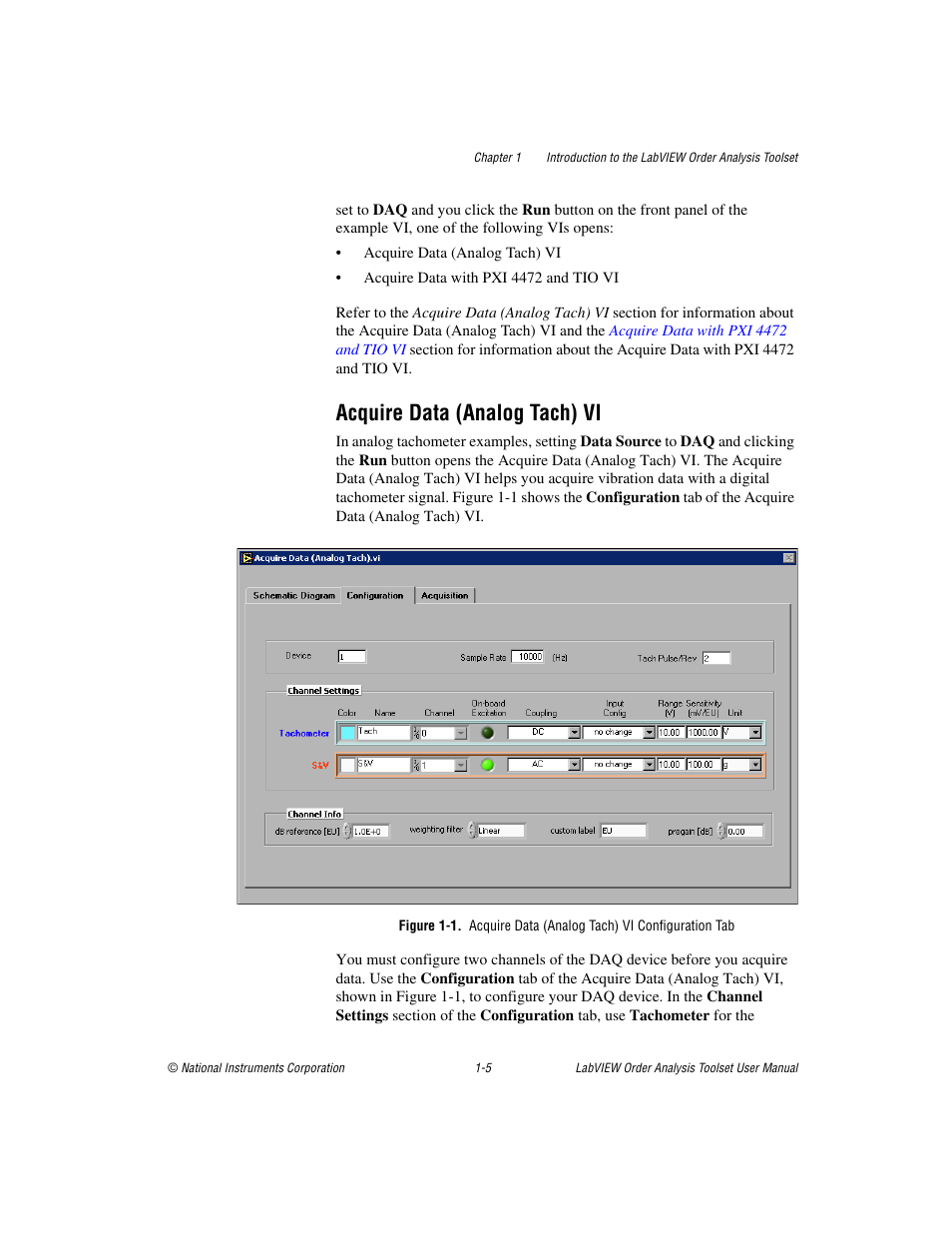 Acquire data (analog tach) vi, Acquire data (analog tach) vi -5 | National Instruments Order Analysis Toolset User Manual | Page 12 / 63