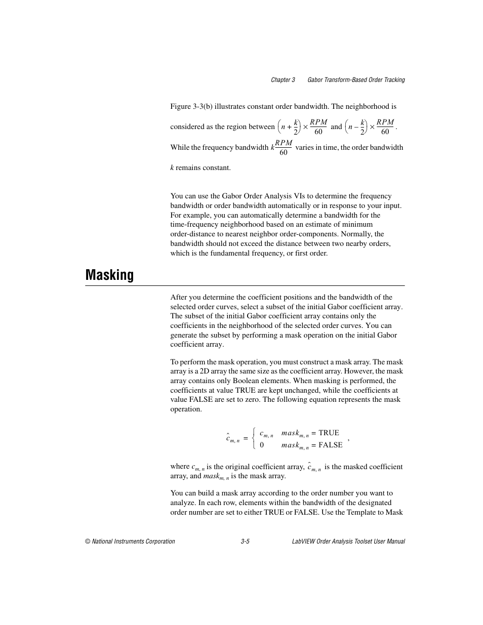 Masking, Masking -5 | National Instruments Order Analysis Toolset User Manual | Page 35 / 63