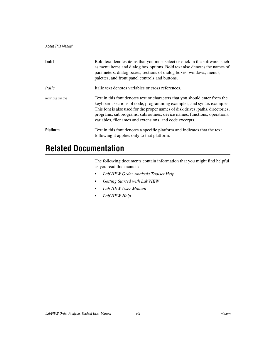 Related documentation | National Instruments Order Analysis Toolset User Manual | Page 7 / 63