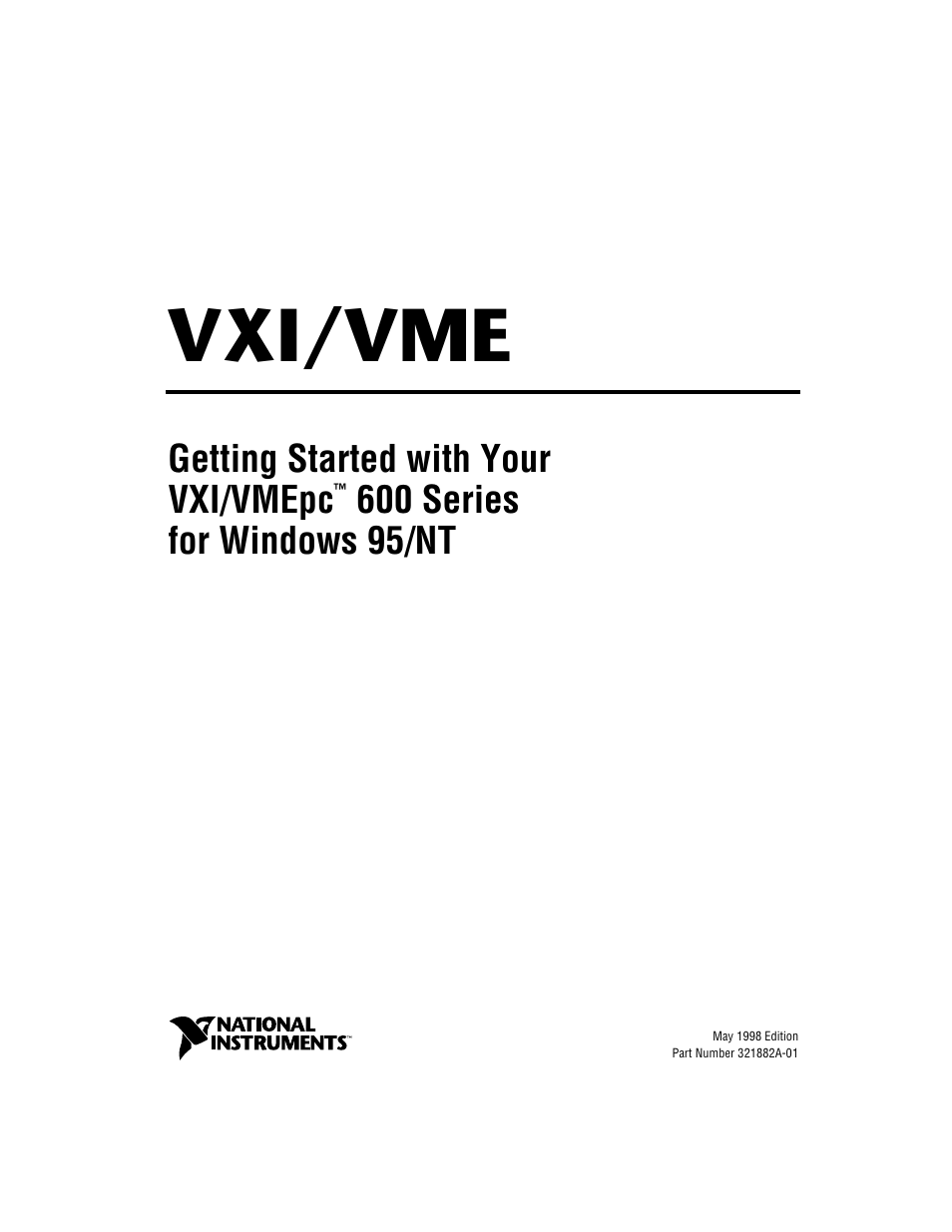 National Instruments VXI/VME 600 User Manual | 61 pages