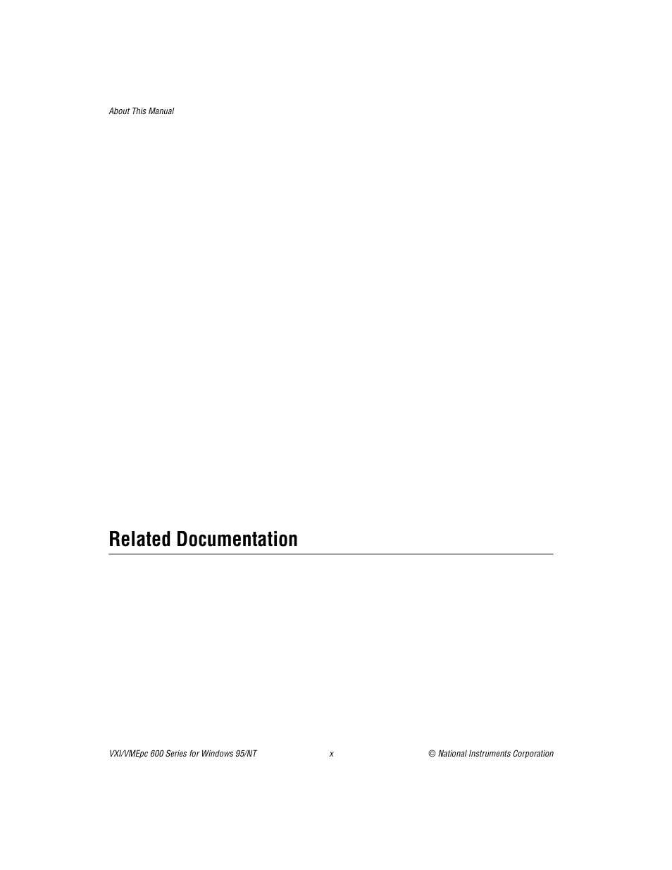 Related documentation | National Instruments VXI/VME 600 User Manual | Page 10 / 61