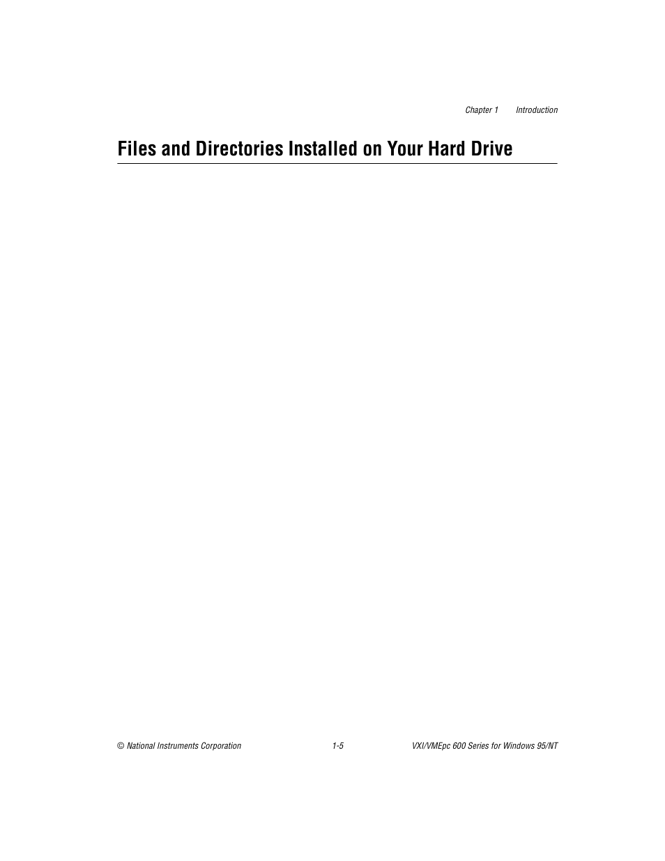 Files and directories installed on your hard drive | National Instruments VXI/VME 600 User Manual | Page 16 / 61