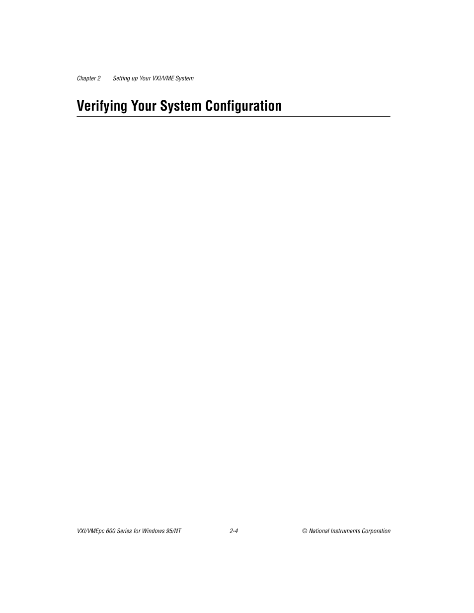 Verifying your system configuration, Verifying your system configuration -4 | National Instruments VXI/VME 600 User Manual | Page 20 / 61