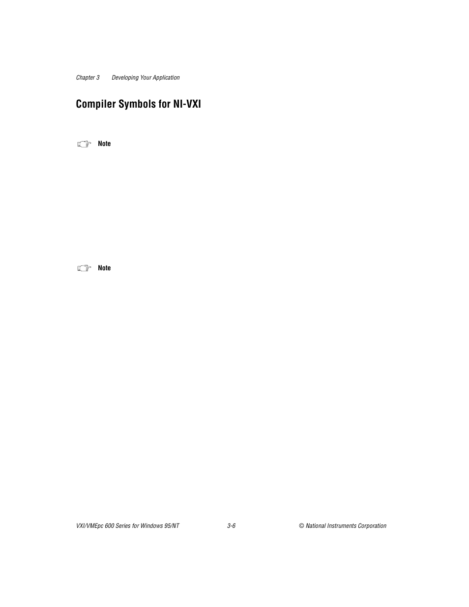 Compiler symbols for ni-vxi, Compiler symbols for ni-vxi -6 | National Instruments VXI/VME 600 User Manual | Page 26 / 61