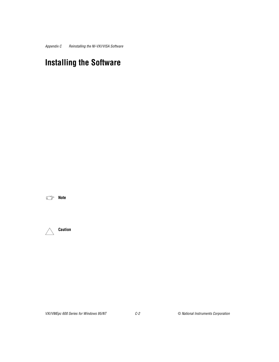 Installing the software | National Instruments VXI/VME 600 User Manual | Page 40 / 61