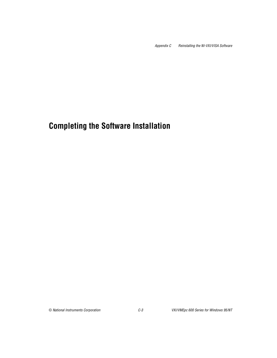 Completing the software installation | National Instruments VXI/VME 600 User Manual | Page 41 / 61