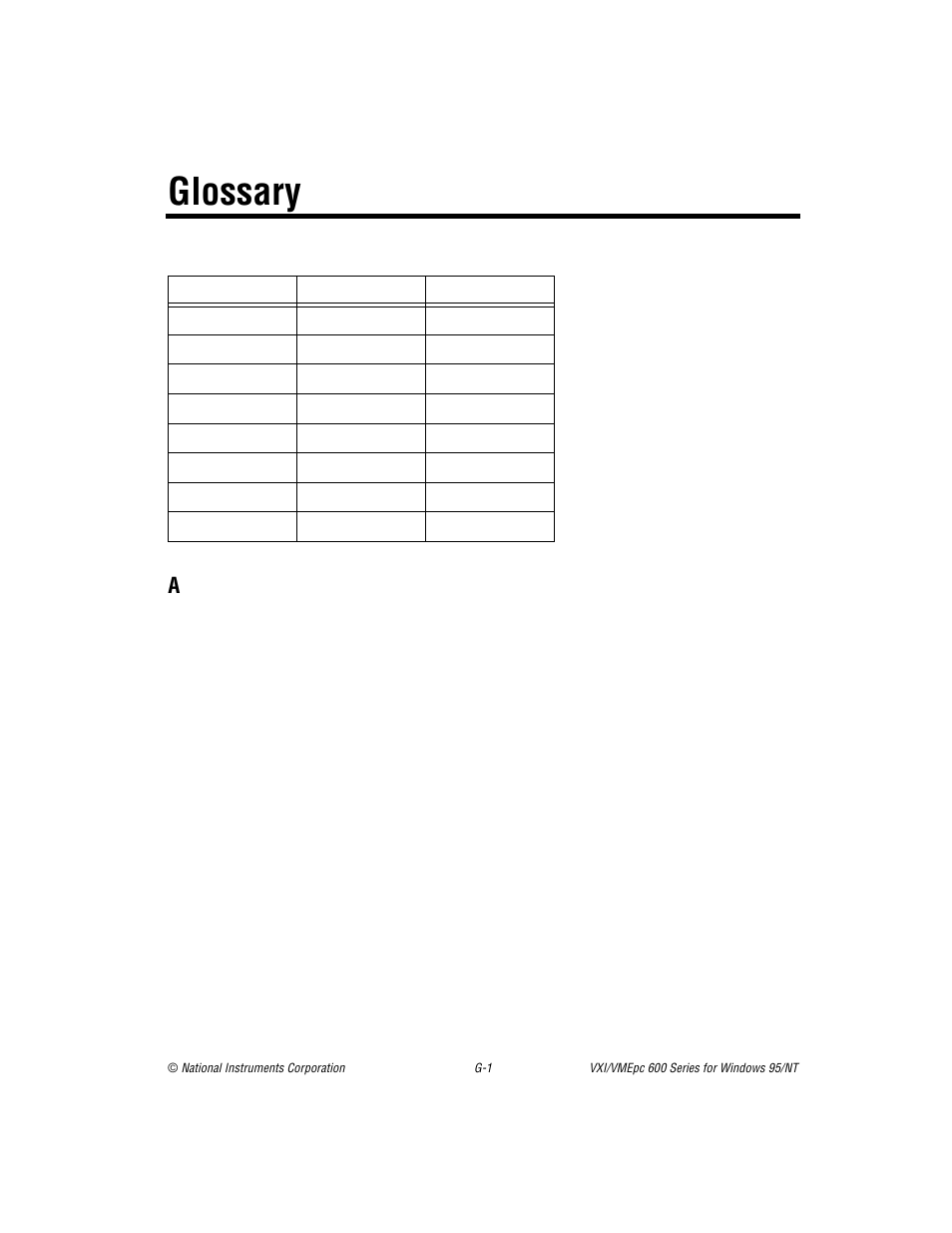 Glossary | National Instruments VXI/VME 600 User Manual | Page 49 / 61