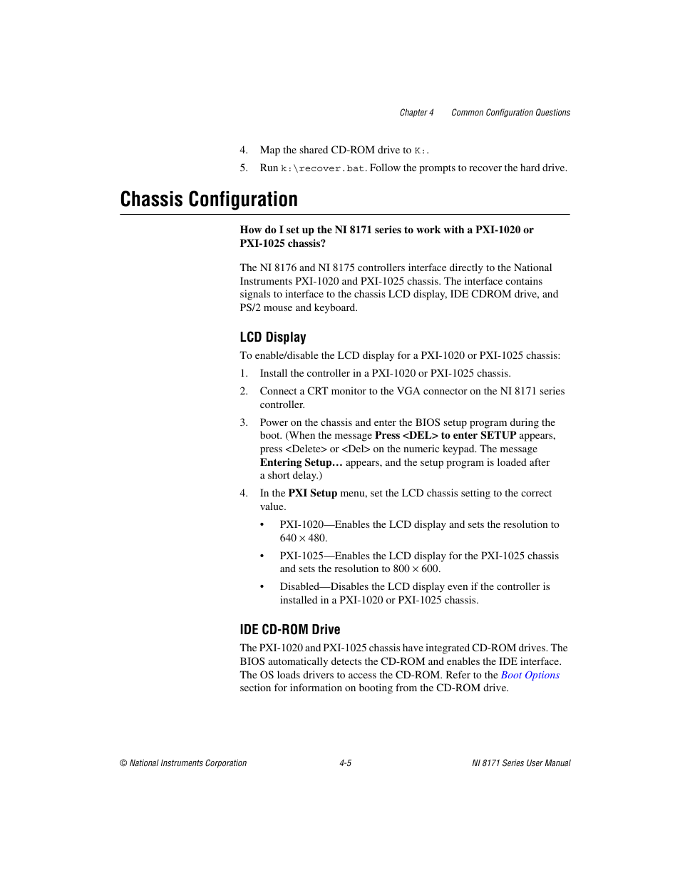Chassis configuration, Chassis configuration -5 | National Instruments PXI NI 8171 Series User Manual | Page 49 / 73