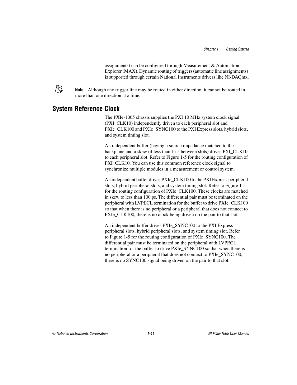 System reference clock, System reference clock -11 | National Instruments PXI Express NI PXIe-1065 User Manual | Page 18 / 75