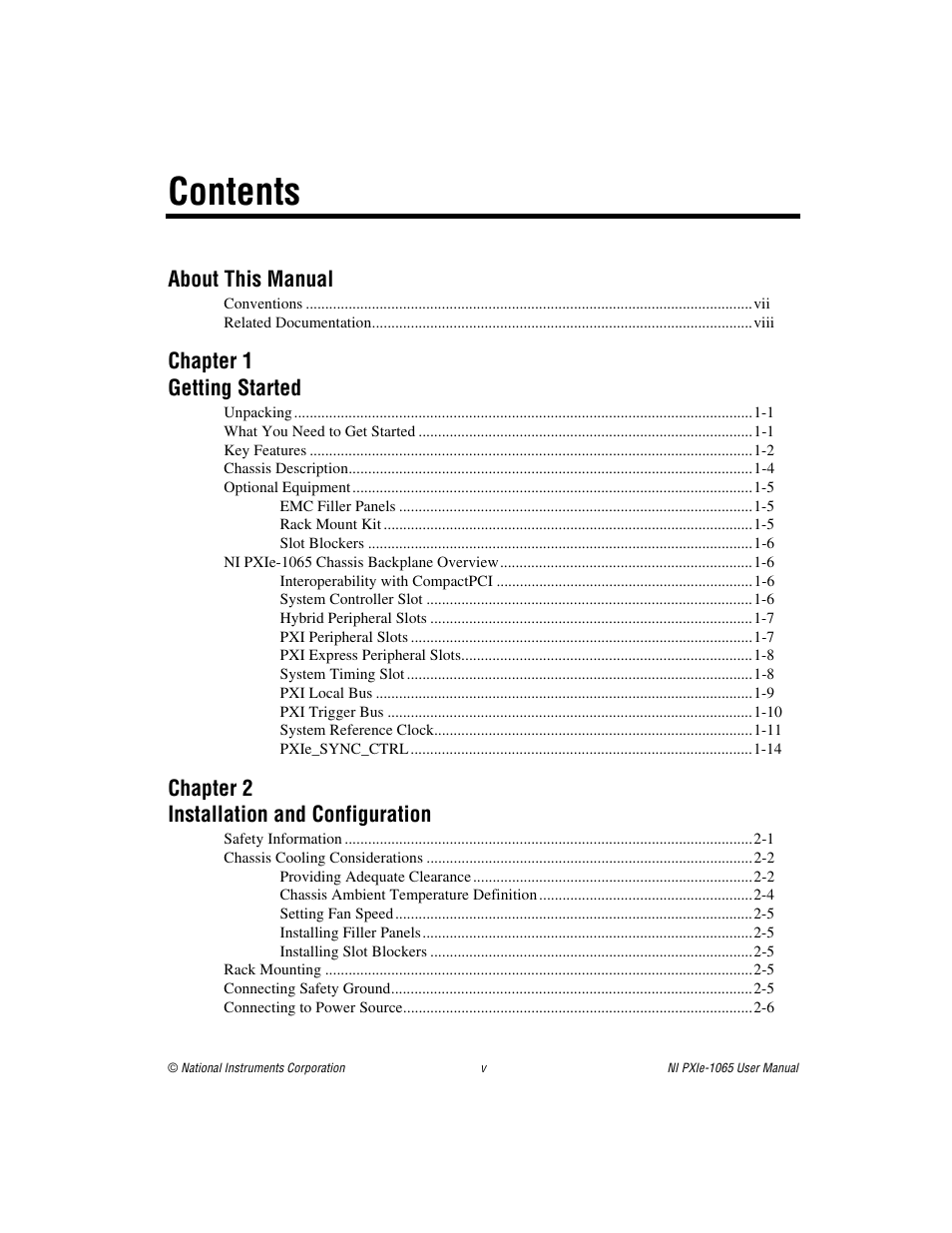 National Instruments PXI Express NI PXIe-1065 User Manual | Page 4 / 75