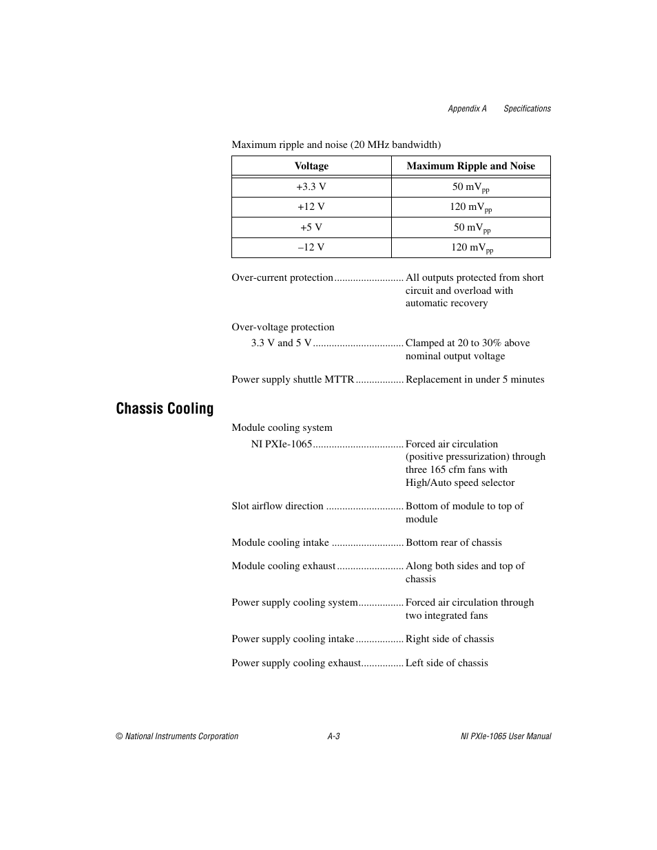 Chassis cooling | National Instruments PXI Express NI PXIe-1065 User Manual | Page 44 / 75