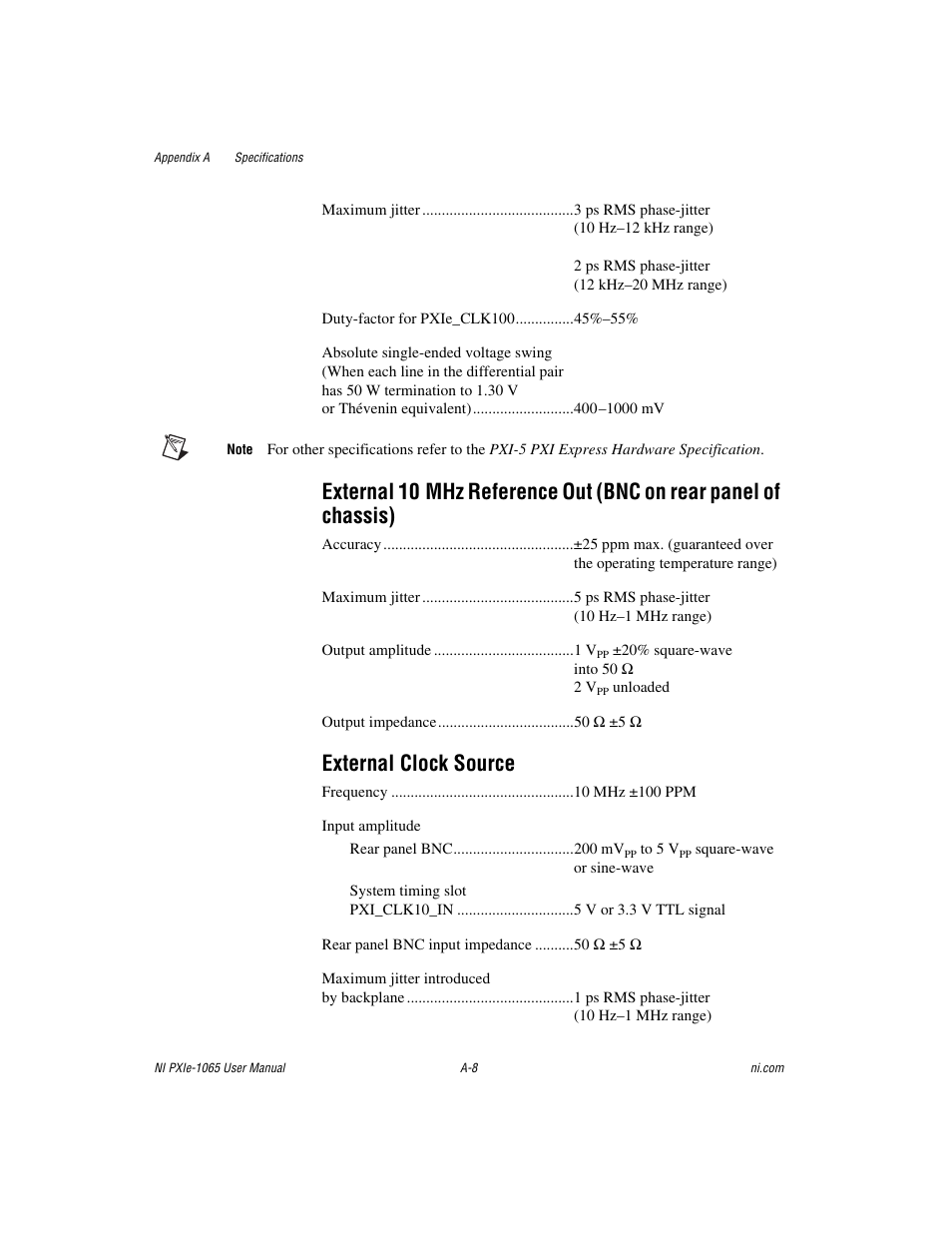 External clock source | National Instruments PXI Express NI PXIe-1065 User Manual | Page 49 / 75