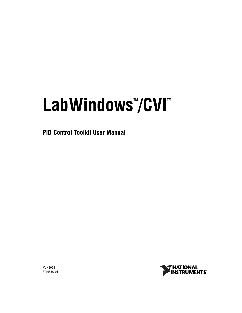 National Instruments PID Control Toolkit 371685C-01 User Manual | 39 pages