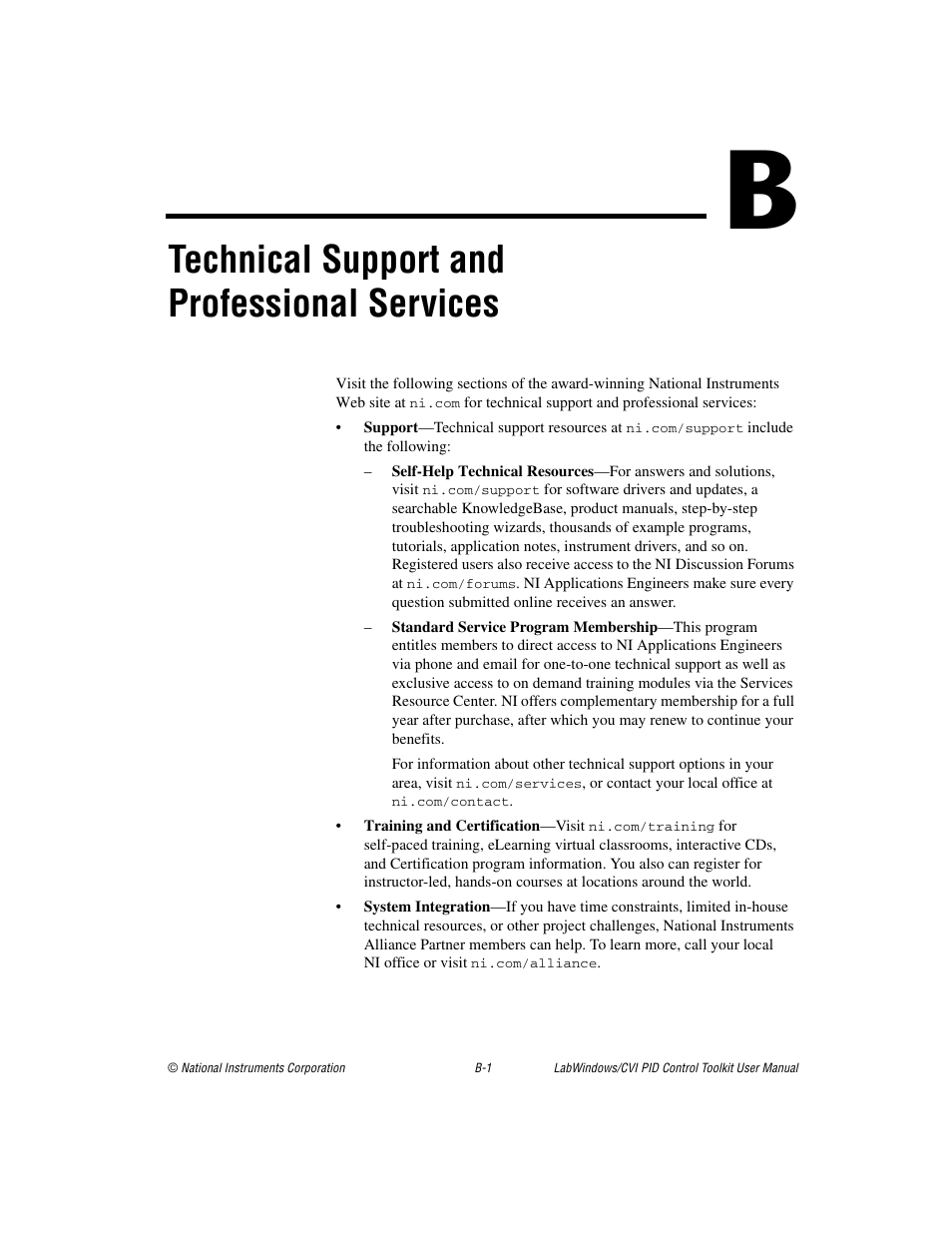 Technical support and professional services | National Instruments PID Control Toolkit 371685C-01 User Manual | Page 30 / 39