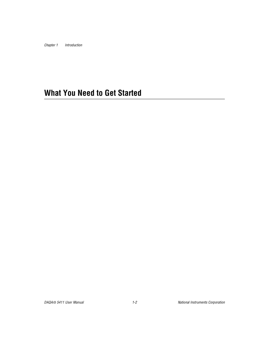 What you need to get started, What you need to get started -2 | National Instruments 5411 User Manual | Page 11 / 84