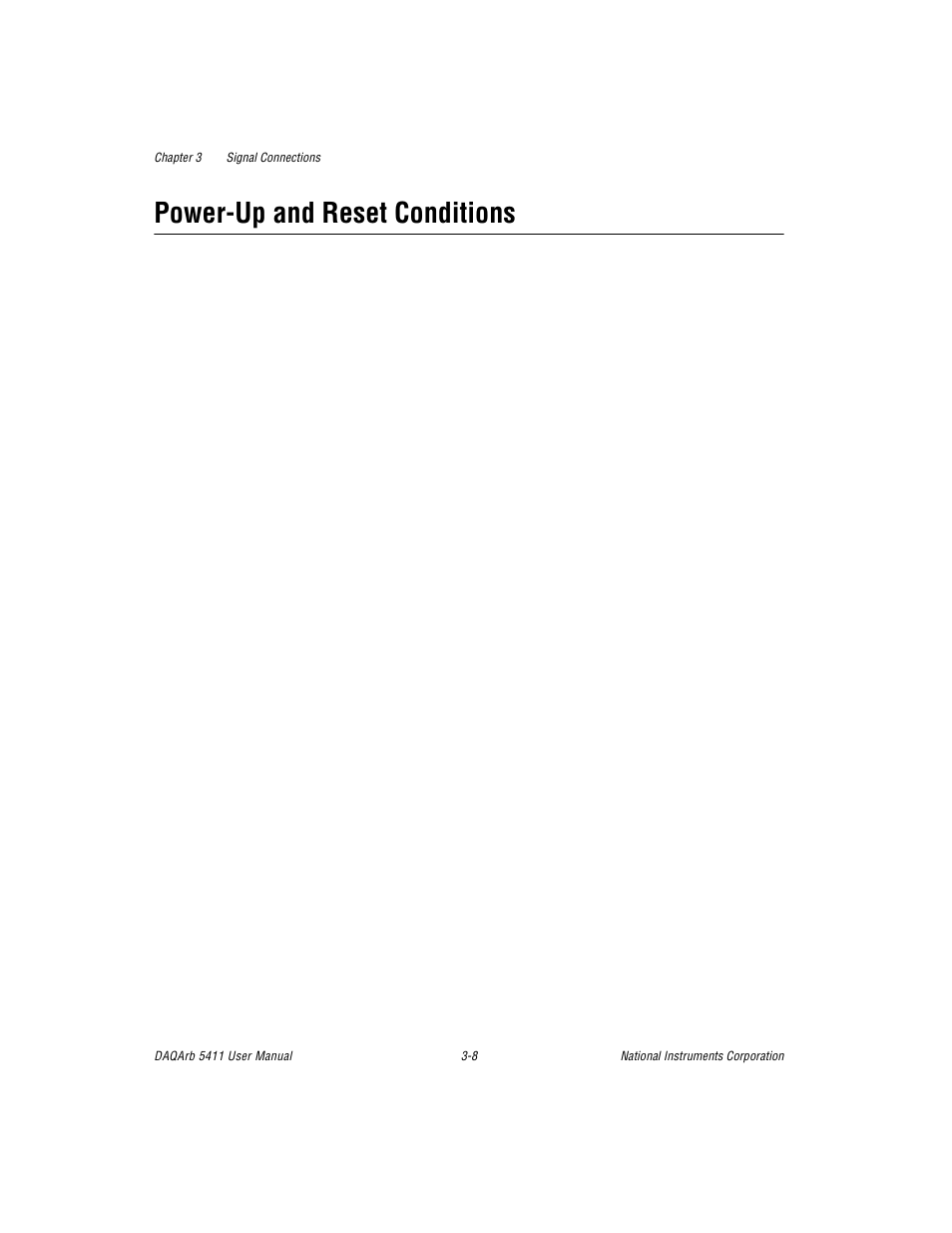 Power-up and reset conditions, Power-up and reset conditions -8 | National Instruments 5411 User Manual | Page 25 / 84