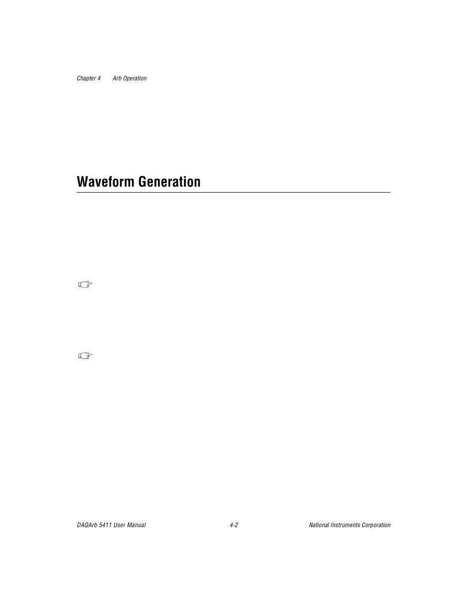 Waveform generation, Waveform generation -2 | National Instruments 5411 User Manual | Page 27 / 84