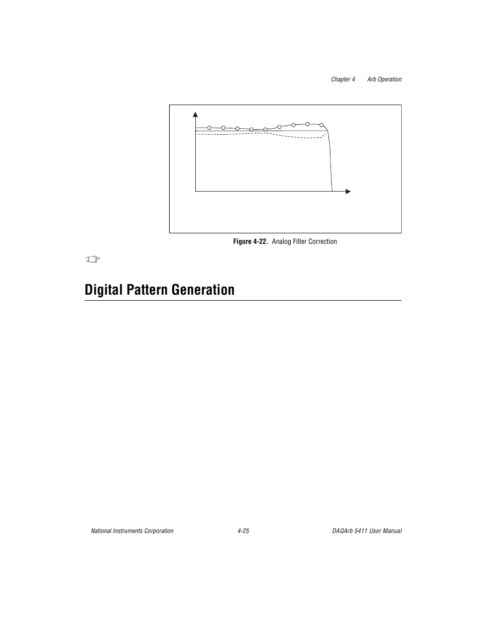 Digital pattern generation, Figure 422. analog filter correction, Digital pattern generation -25 | Figure 4-22. analog filter correction -25 | National Instruments 5411 User Manual | Page 50 / 84