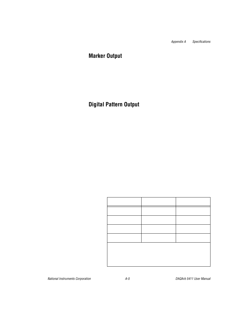 Marker output, Digital pattern output | National Instruments 5411 User Manual | Page 58 / 84