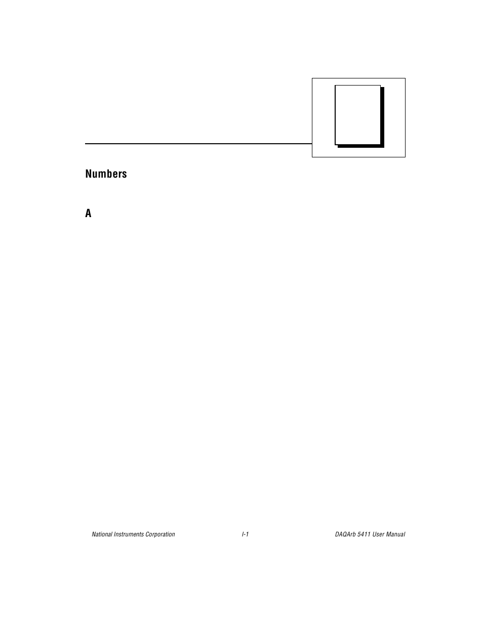 Index, Numbers | National Instruments 5411 User Manual | Page 79 / 84