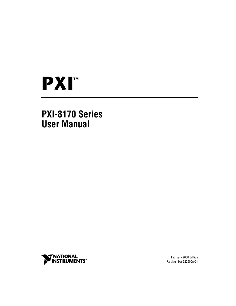 National Instruments PXI-8170 Series User Manual | 67 pages