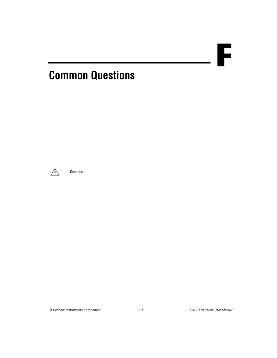 Appendix f common questions, Common questions | National Instruments PXI-8170 Series User Manual | Page 53 / 67