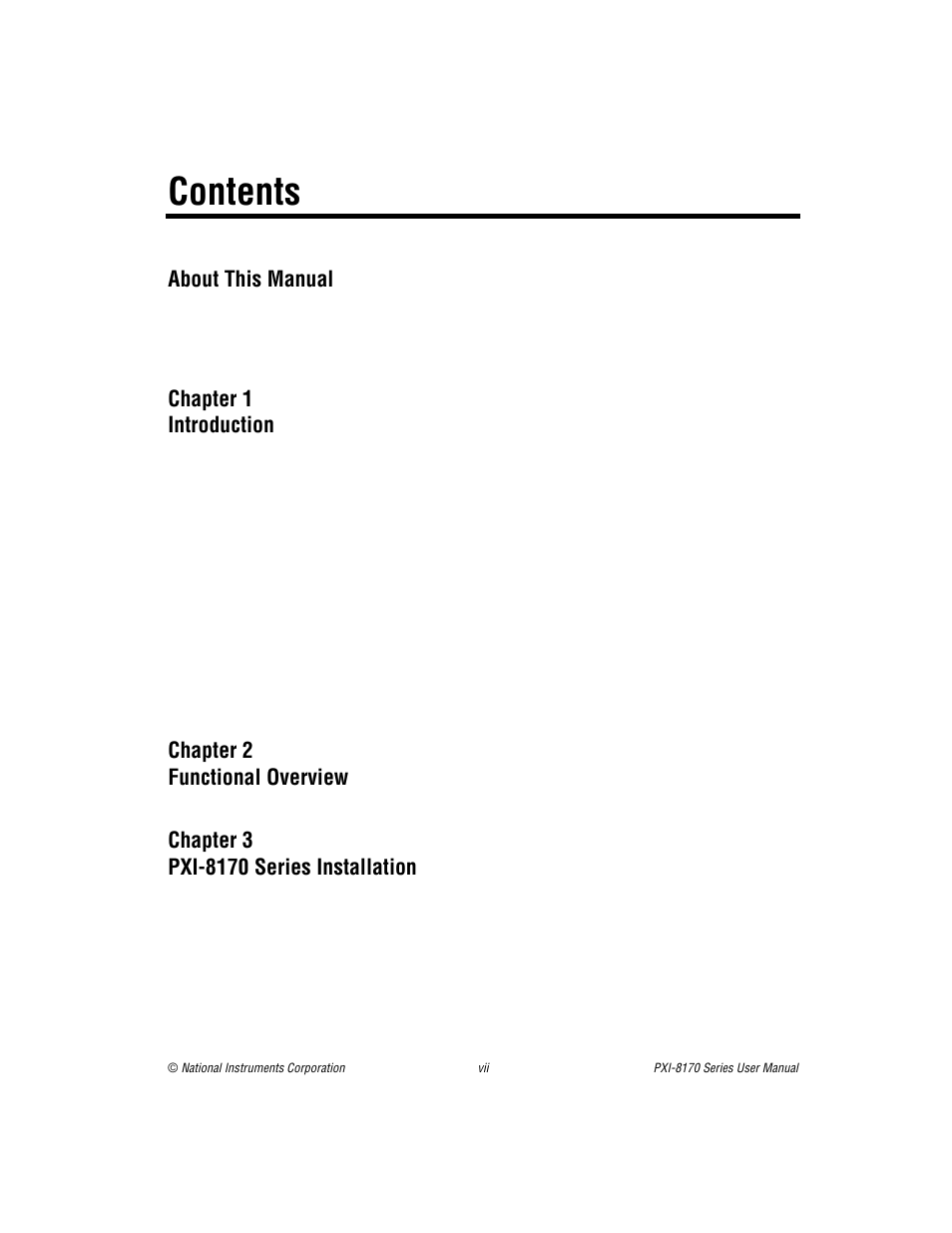 National Instruments PXI-8170 Series User Manual | Page 6 / 67