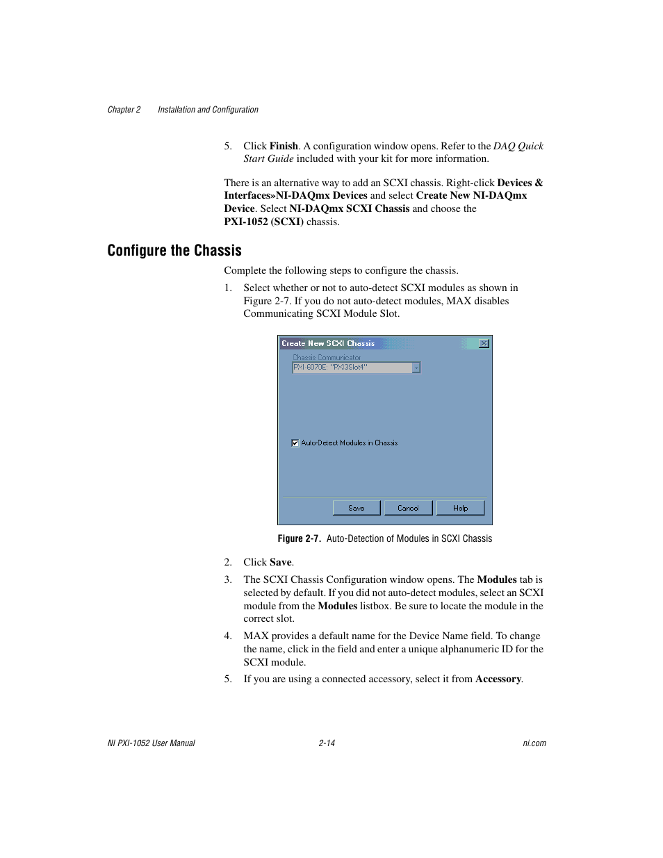 Configure the chassis, Configure the chassis -14 | National Instruments PXI NI PXI-1052 User Manual | Page 29 / 70