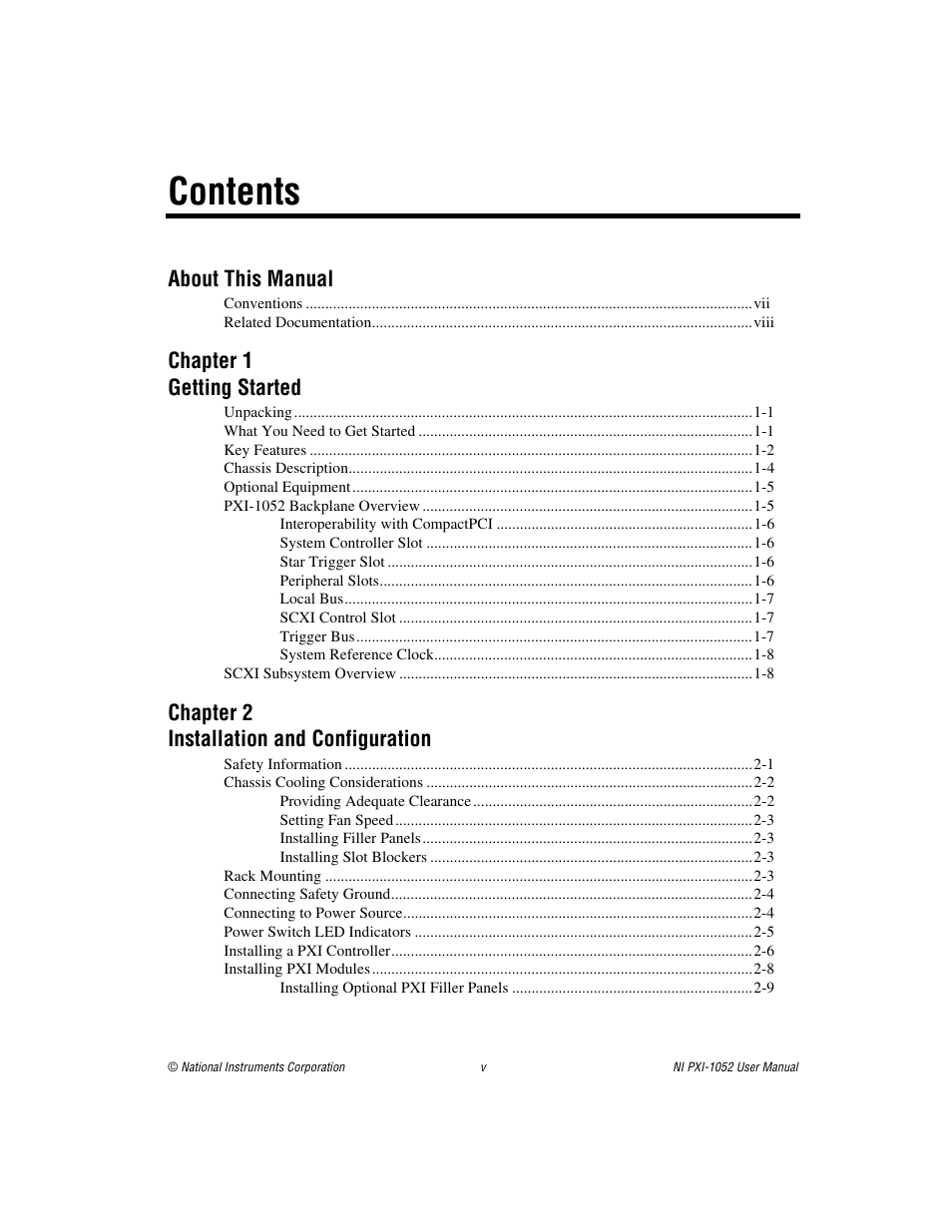 National Instruments PXI NI PXI-1052 User Manual | Page 4 / 70