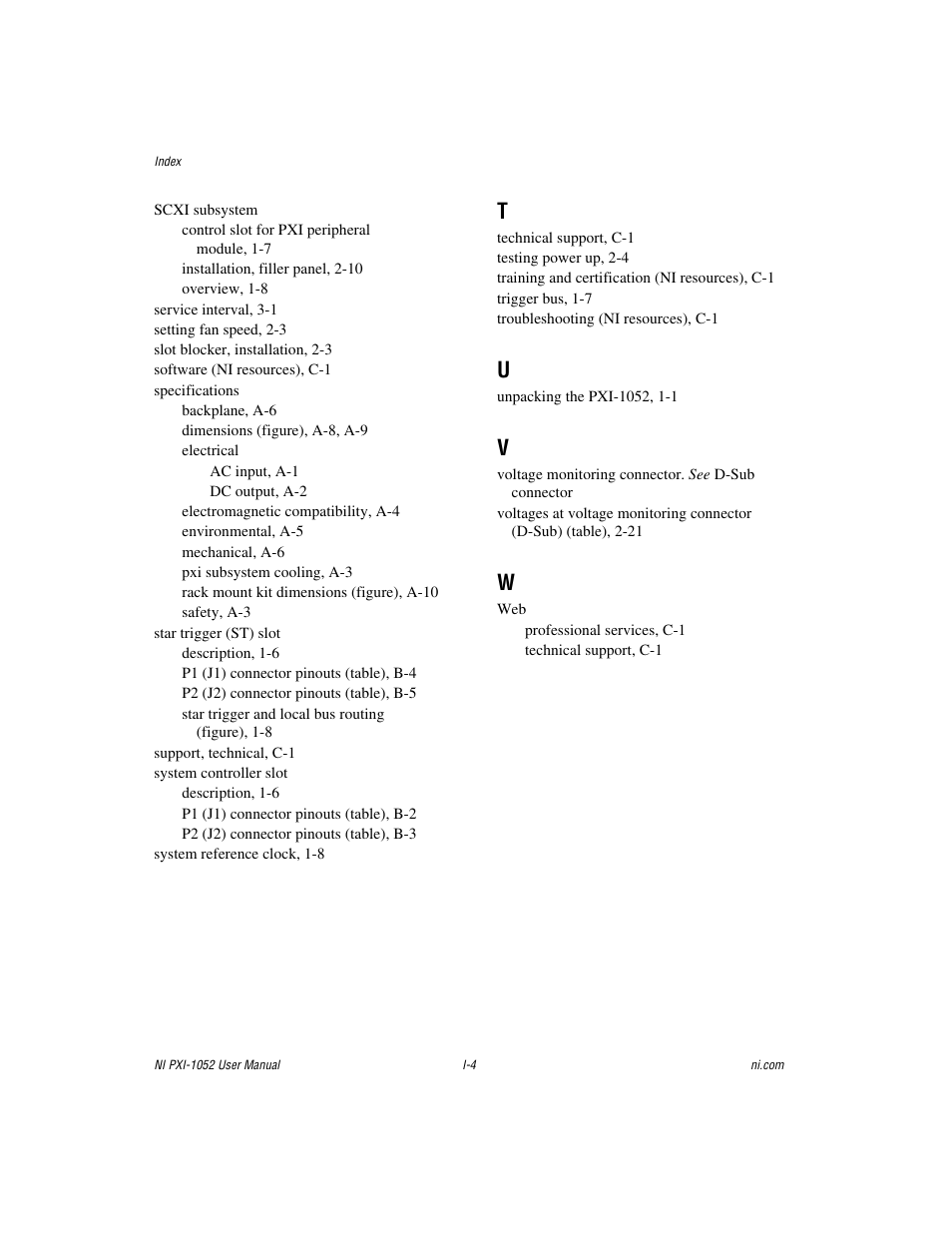 National Instruments PXI NI PXI-1052 User Manual | Page 70 / 70