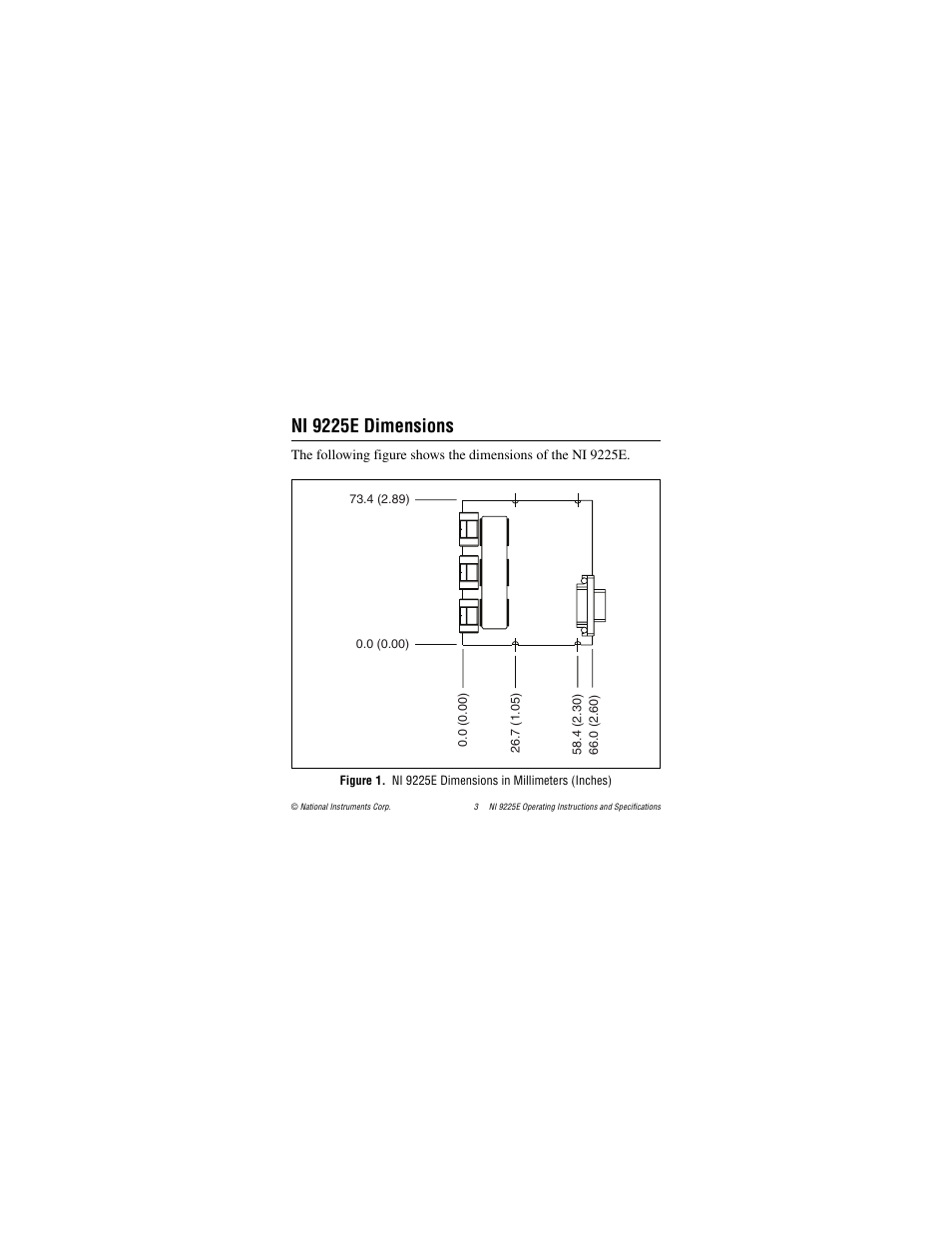 Ni 9225e dimensions | National Instruments NI 9225E User Manual | Page 3 / 25