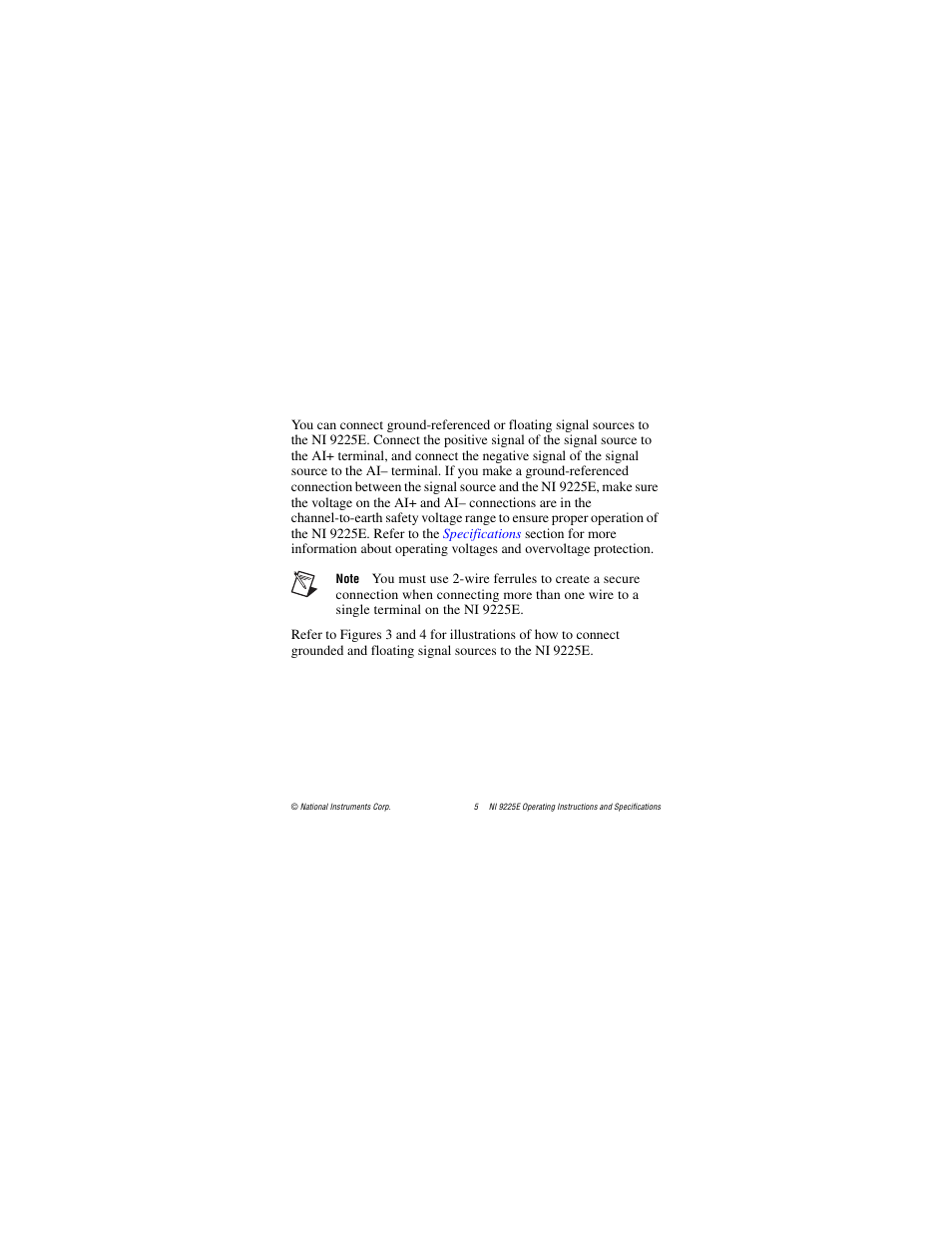 National Instruments NI 9225E User Manual | Page 5 / 25