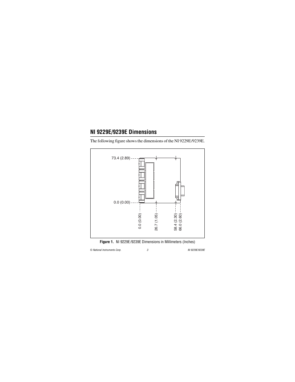 Ni 9229e/9239e dimensions | National Instruments NI 9229E User Manual | Page 3 / 26