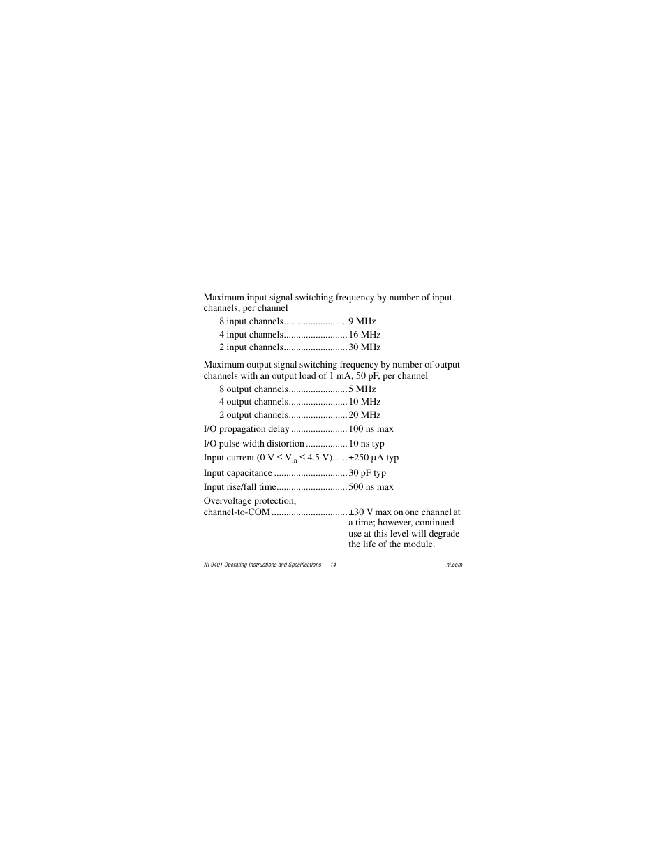 National Instruments NI 9401 User Manual | Page 14 / 24