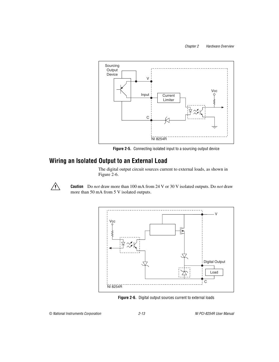Wiring an isolated output to an external load, Wiring an isolated output to an external load -13 | National Instruments NI VISION PCI-8254R User Manual | Page 24 / 43