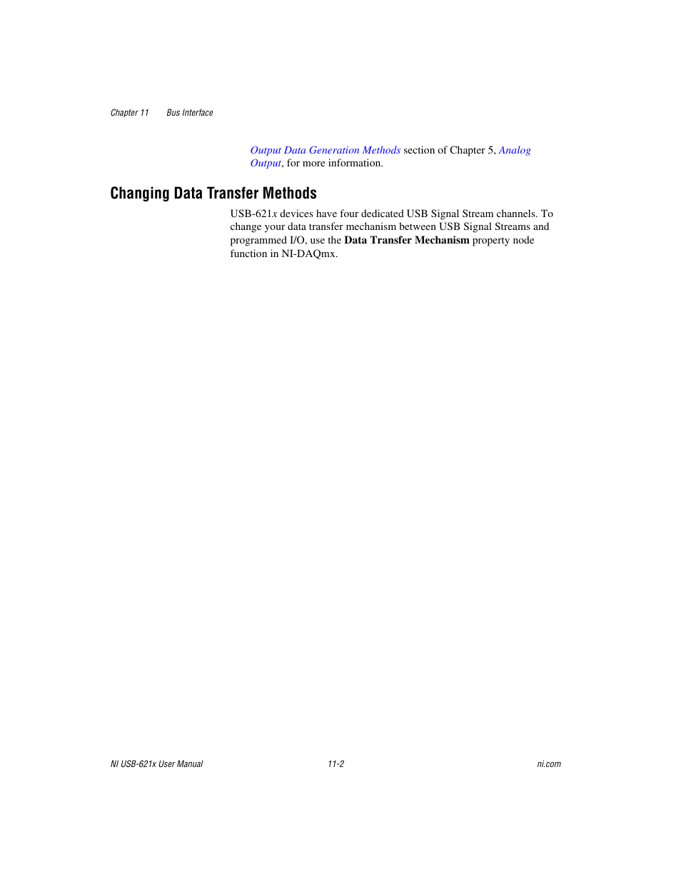 Changing data transfer methods, Changing data transfer methods -2 | National Instruments Data Acquisition Device NI USB-621x User Manual | Page 137 / 185