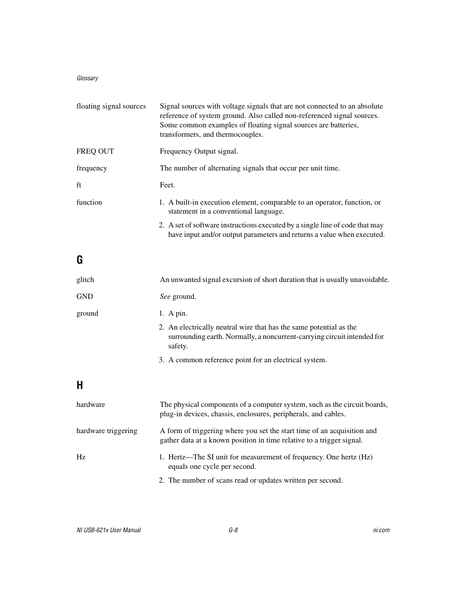 National Instruments Data Acquisition Device NI USB-621x User Manual | Page 166 / 185