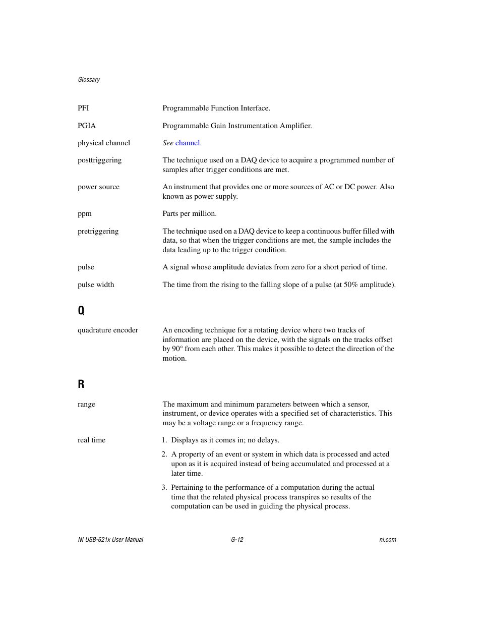 National Instruments Data Acquisition Device NI USB-621x User Manual | Page 170 / 185