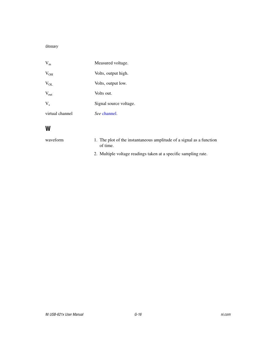 National Instruments Data Acquisition Device NI USB-621x User Manual | Page 174 / 185