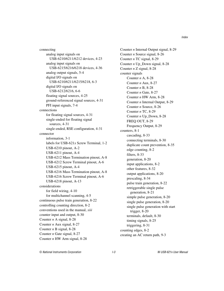 National Instruments Data Acquisition Device NI USB-621x User Manual | Page 177 / 185