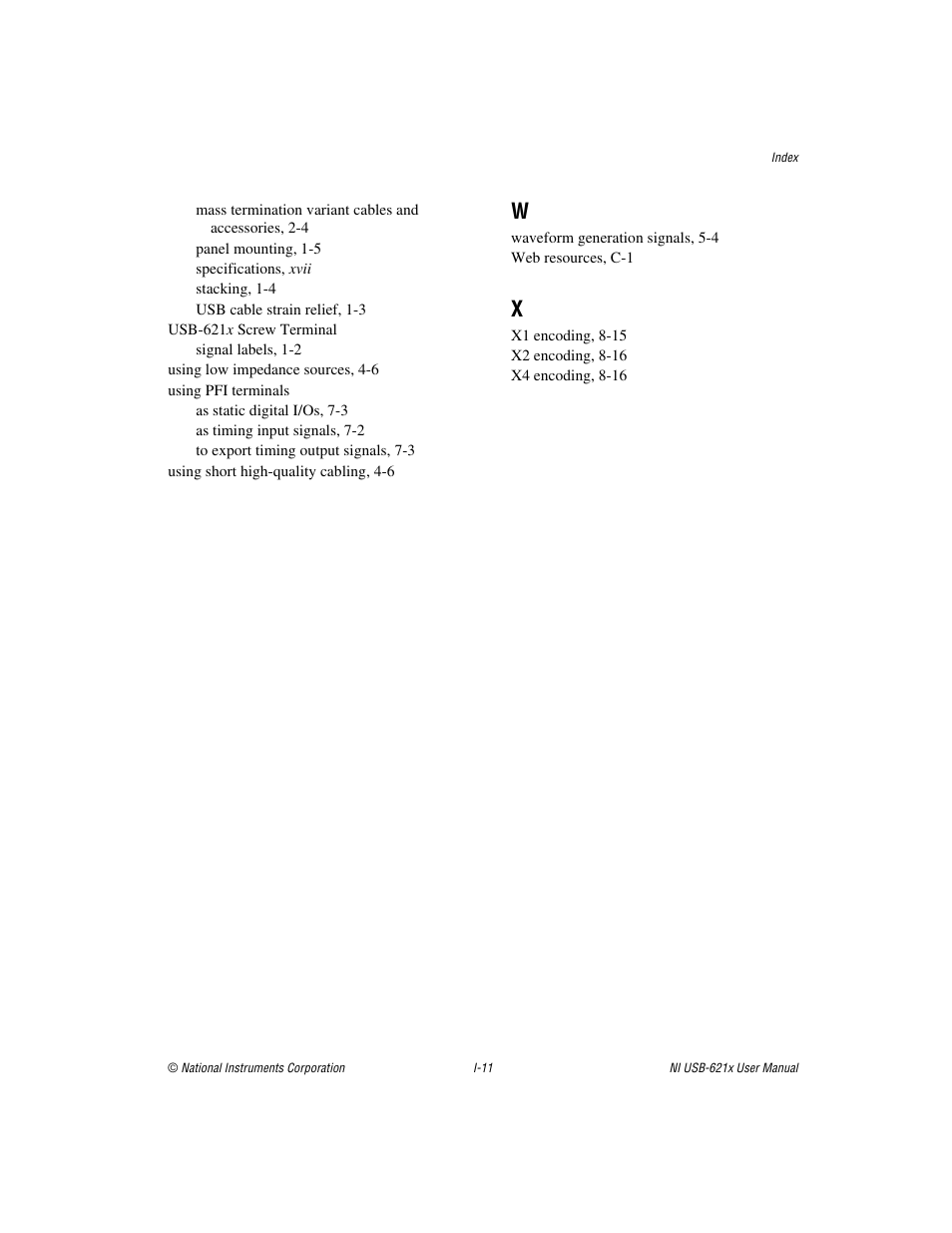 National Instruments Data Acquisition Device NI USB-621x User Manual | Page 185 / 185